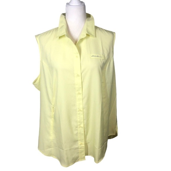 Eddie Bauer Top Womens XL Yellow Performance Outdoor Moisture Wicking Breathable - Picture 3 of 10
